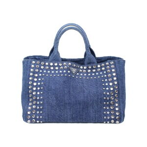 Prada Canapa denim handbag tote bag diaper